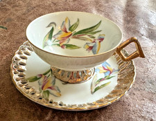 Princess China Hand Painted Occupied Japan Saucer with Burgundy & Gold Design — listing 3