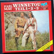 Karl May Winnetou 1 2 3 Schallplatten mit Puzzle im TOPZUSTAND !!!