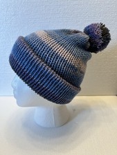 Beanie Knitted With Variegated Shades Of Purple