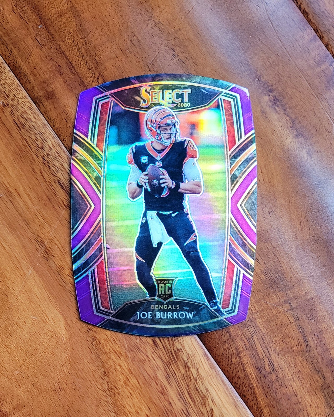 Joe Burrow 2020 Panini Select Purple Prizm Die Cut RC Rookie Club Level #246