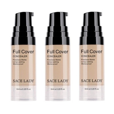 3 Pack Pro Full Cover Liquid Concealer, Waterproof Smooth Matte Flawless Fini...