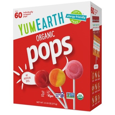 YumEarth Organic Pops Variety Pack, 60 Fruit 60 Count (Pack of 1), Multicolor