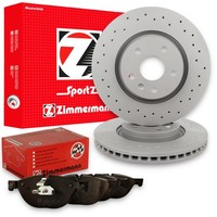 2X Zimmermann Bremsscheiben Ø304Mm + BeläGe Vorne Passend FüR Peugeot 308 Sw Ii