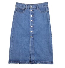 Banana Republic Womens Denim Pencil Skirt Size 28/6 Button Front