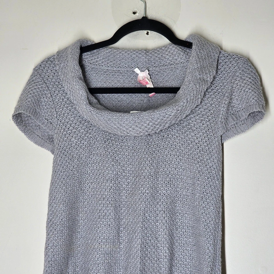 Suéter túnica Rue21 Top Y2K para mujer M tejido capucha cuello manga corta acogedor informal Foto 2 de 4