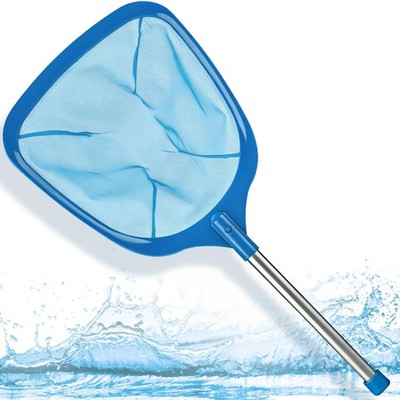 FEED GARDEN Hot Tub Pool Skimmer Spa Net with 12 Aluminum Pole 11 x25 Blue Mesh
