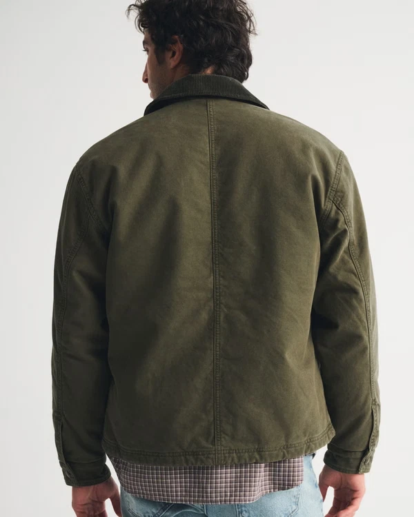 Abercrombie Canvas Fireman Clasp Jacket Olive Men's Workwear Coat image 8