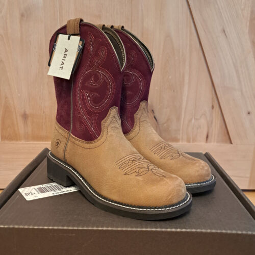 Ariat Womens Fatbaby Heritage Boots Western Size 10 Copper Kettle/Burgundy Suede
