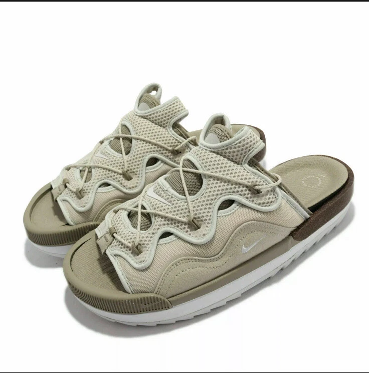 NUOVI sandali slip on Nike Offline 2.0 beige kaki taglia 11 CZ0332 201)