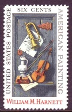 #1386 WILLIAM HARNETT PAINTING. (100) MINT SINGLES F-VF NH!