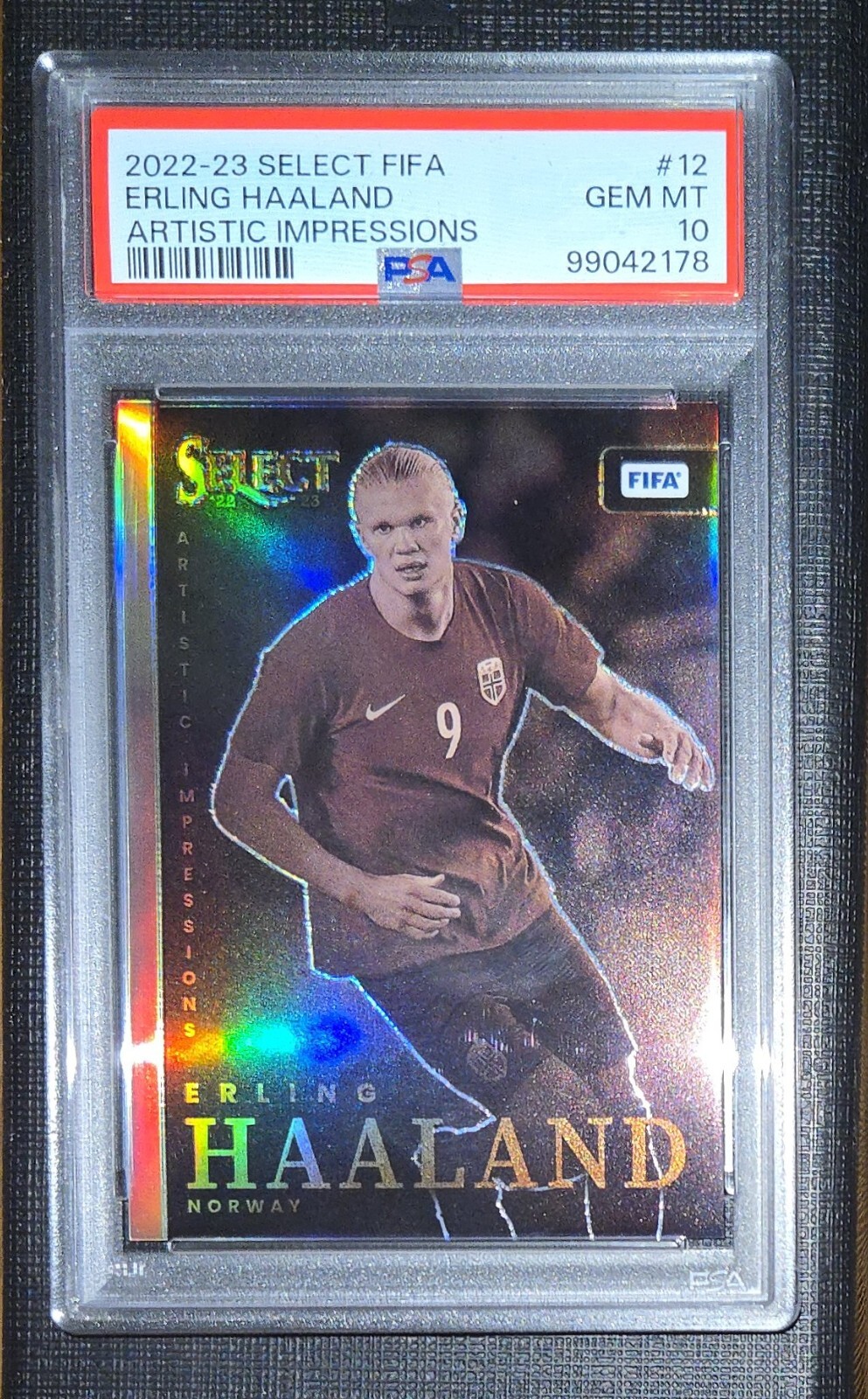 2022-23 Select Fifa Soccer Erling Haaland Artistic Impressions Case Hit PSA 10