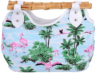 Küstenluder KACIE Flamingo 50s Tiki Bamboo Retro TASCHE Rockabilly