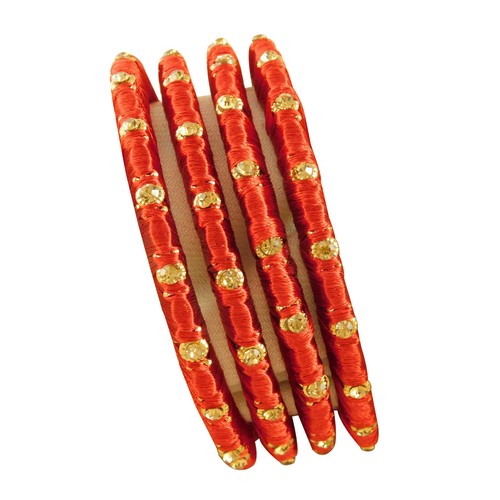 Designer Trendy Thread Bangle Bracelet Red Color Thread Kangan Fashion Jewellery - Picture 7 of 7