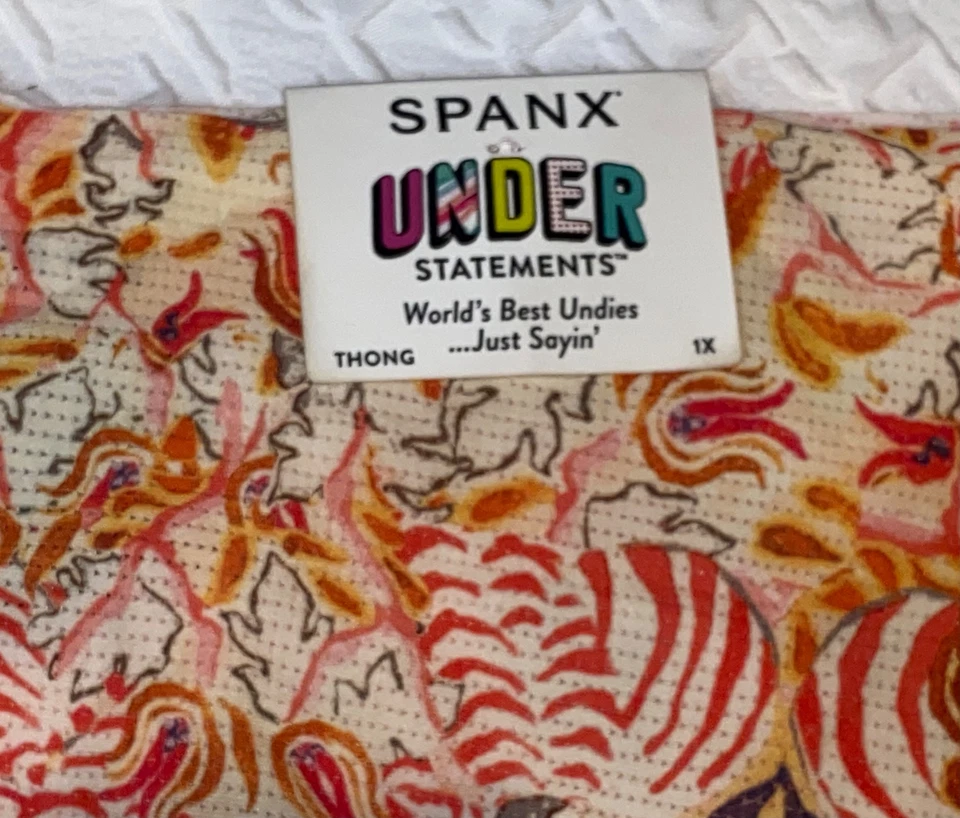 Panty Tanga SPANX Under Statements Perro Luz Como Aire Amarillo Rojo Mujer Talla Grande 3X Foto 3 de 4