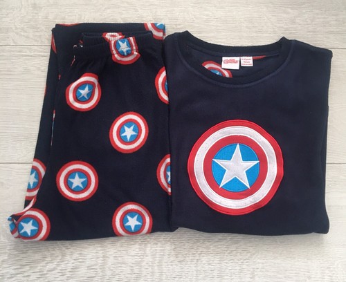 💥Marvel Avengers Captain America Fleece Pyjamas UK 11-12 yrs*VERG GOOD CON! * - Picture 11 of 11