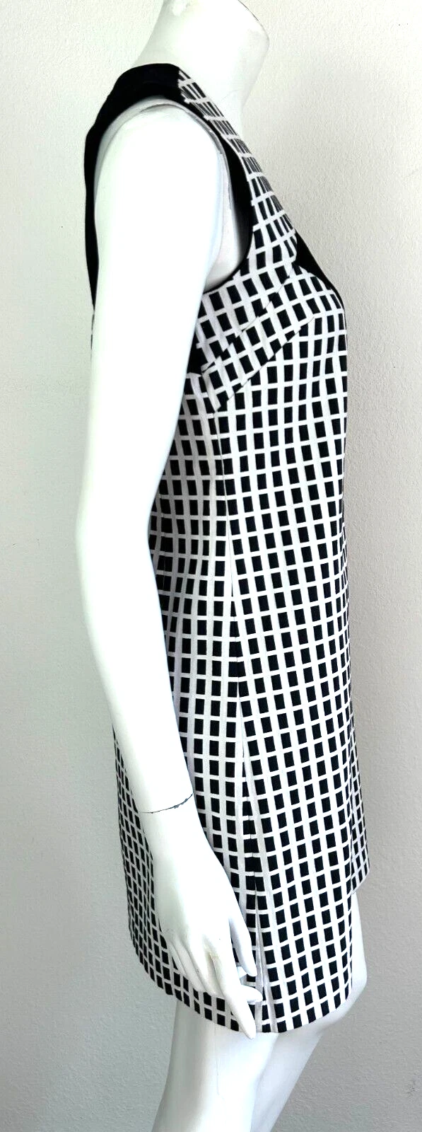 VETEMENTS Tubino abito alogeno ColorBlock geometrico senza maniche girocollo nero taglia X Small