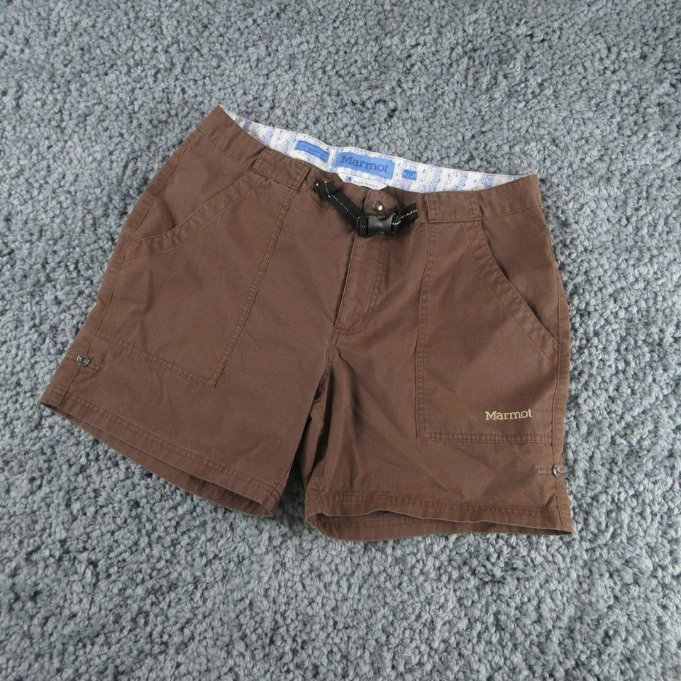 Marmot Shorts Womens 10 Brown Elastic Waist Zip Outdoor Hiking Belted 32x5* - Image 4 of 4