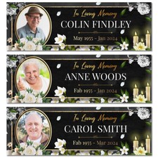 2 Personalised Funeral Banner In Loving Memory Memorial service Funeral tribute