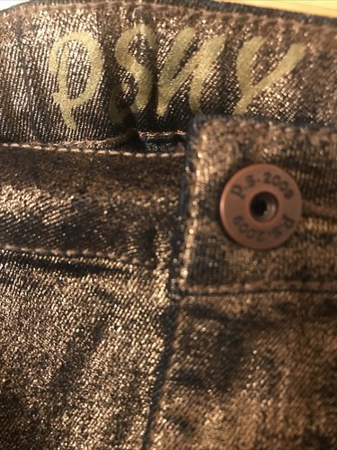 PS JeggingAeropostale Black With Gold Shimmer Size 10R. NWT. - Picture 7 of 12
