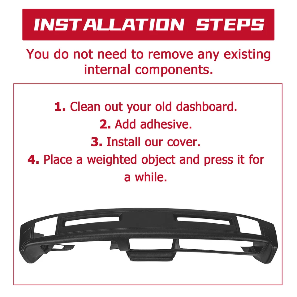 For 1981-1988 Chevy Malibu El Camino Monte Carlo GMC Caballero Dash Cover Cap - Image 3 of 4