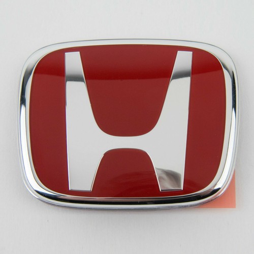 GENUINE STYLE FRONT REAE RED 75700S5TE01 EMBLEM CIVIC TYPE R EP3 2002-2005 - Picture 2 of 5