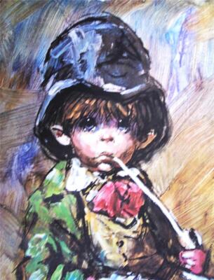 ARTFUL DODGER Kid Clown Oil On Canvas 1971 Barry Leighton-Jones | eBay