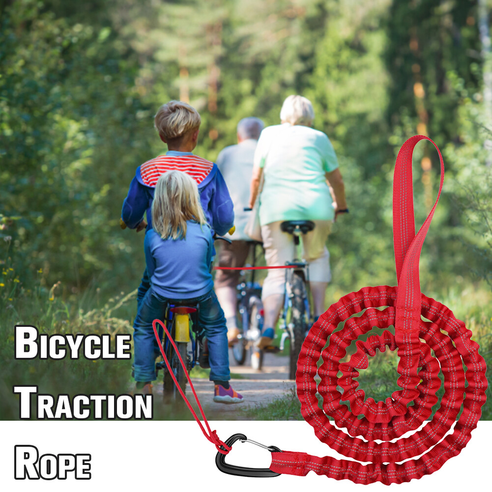 Bicycle Elastic Leash Nylon Traction Rope Parent-Child Towing Belt (Red ...
