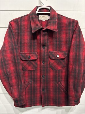 Vtg Bemidji Woolen Mills USA Plaid 100% Wool Shacket Coat Jacket