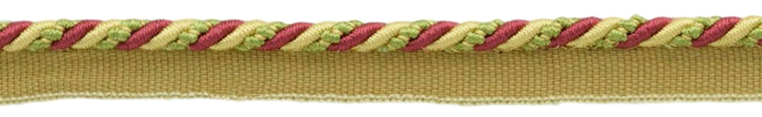 Small Decorative Twisted Rope Cord with Lip, Color# EL08 [24 Yards]