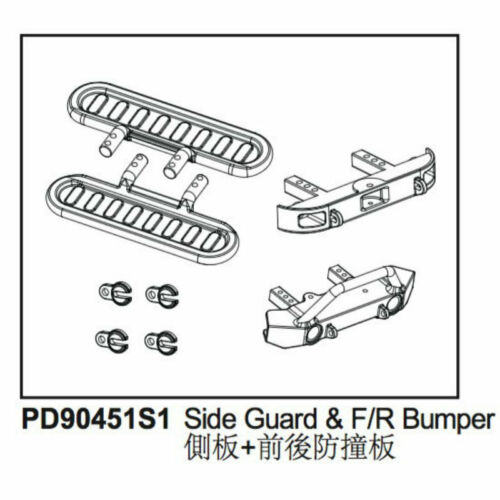 original Thunder Tiger Bumpers and Seiten-Ramm-Schutz Set PD90451S1 GTT^ - Bild 1 von 1