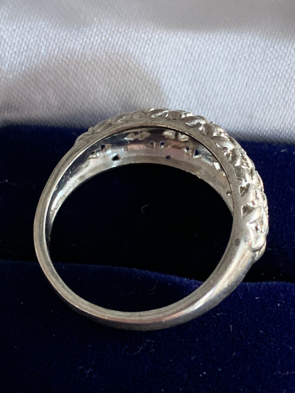 Vintage Solid Silver Ring Size T Hallmarked - image 4