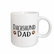 3dRose Dachshund Dog Dad - Doggie by breed - brown muddy paw prints - doggy love