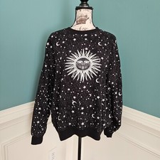 PacSun One Size Crew Black Sun Graphic Sweatshirt NG1-587