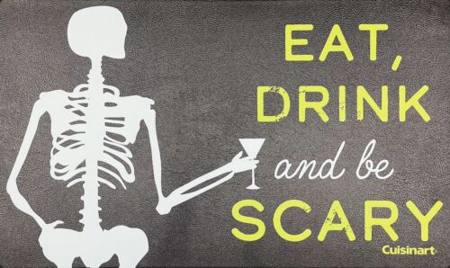 CUISINART Halloween Anti Fatigue Kitchen Mat Rug 18x30 Eat Drink Be Scary Skelly - Picture 1 of 4