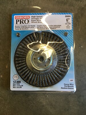 Osborn Pro High Speed Stringer Bead Knot Wire Wheel Brush 99084 6'' 5/8 11 NC