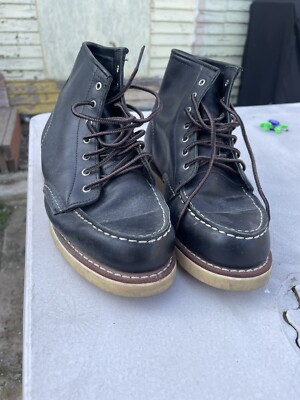 Womens Red Wing 6'' Heritage Classic Moc Toe Boot Soft Toe Black Size 7 B  3373