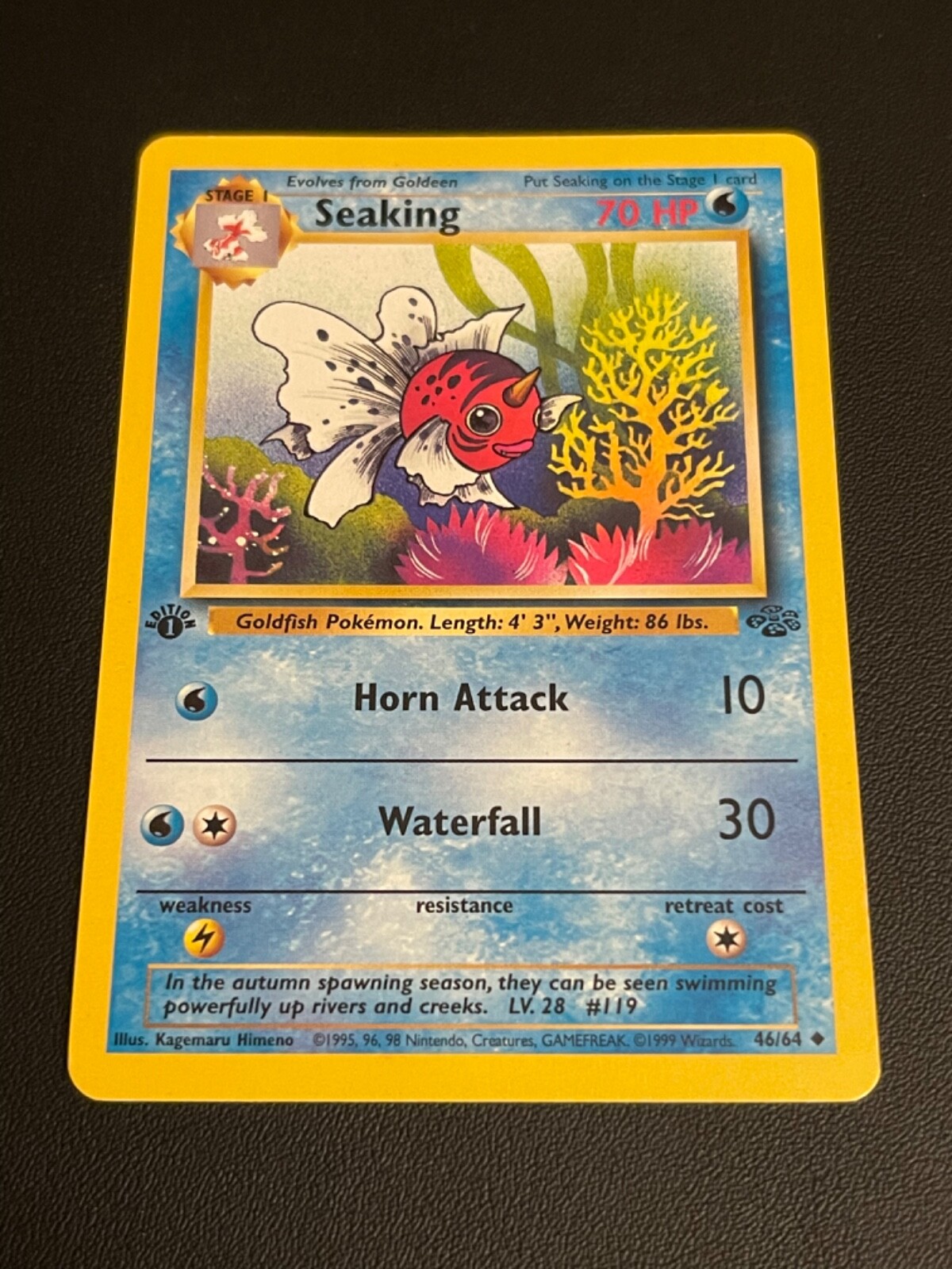 POKEMON TCG SEAKING 1ST EDITION 46/64 JUNGLE NM!!