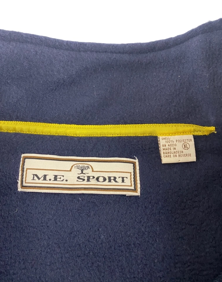 M.E. Sudadera deportiva de pie con cremallera 1/4 XL VINTAGE para hombre Foto 4 de 4