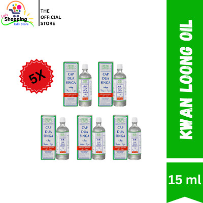 5x Kwan Loong Medicated Oil 15ml Bottles   Menthol & Eucalyptus (EXP 2029)