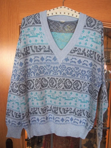 Mens Jumper, Size 52, Grey, Blue, Black, Green  