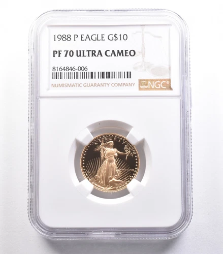 1988-P $10 American Gold Eagle 1/4 Oz Gold PF70 UCAM NGC *6451