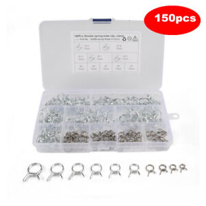 100x Motorcycle Fuel Line Petrol Pipe Fuel Hose Clips Clamps Spring Wire Type 12 