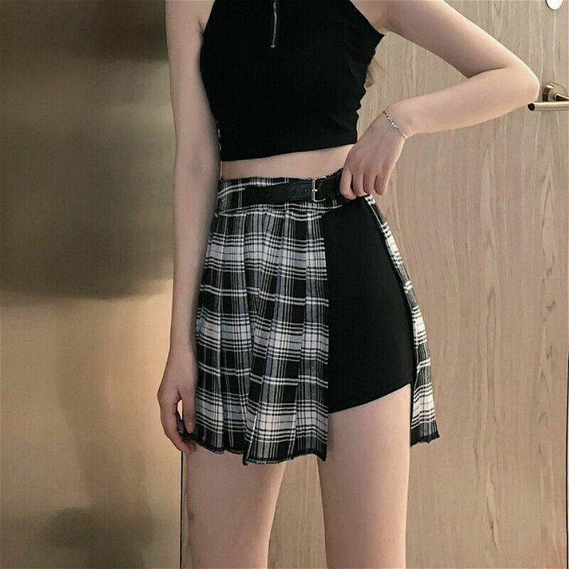 スカート S half mini skirt bug check S THEREDTHREAD / ザレッドスレッド】S half mini skirt bug check