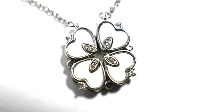 SHAMROCK Four Leaf Clover Necklace w/Magnetic Clasp NEW IN BOX