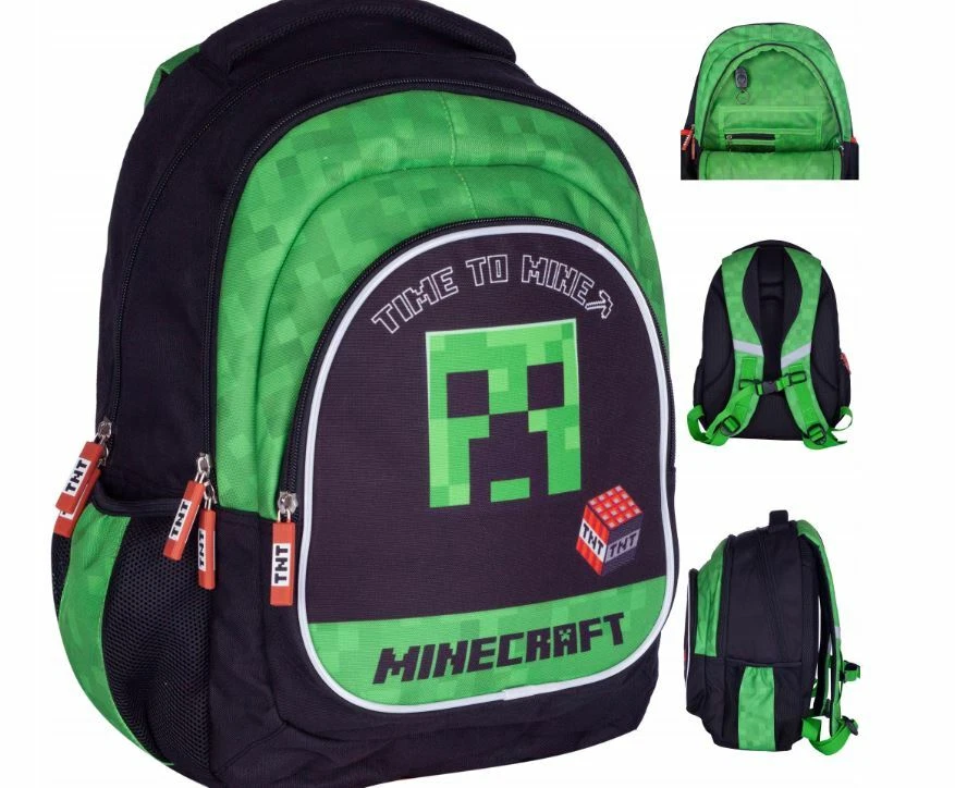  Minecraft Schulrucksack Rucksack Schulranzen Jungen  6 Tlg Set Federtasche  - Bild 2 von 4