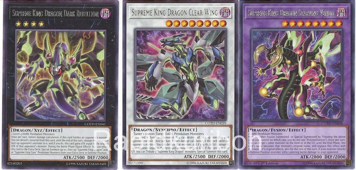 Yugioh Supreme King Dragon Clear Wing + Dark Rebellion + Starving
