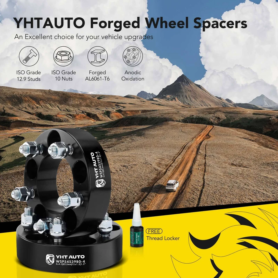 4x 5x4.5" a 5x4.5" espaciadores de rueda M12x1.5 82.5mm perno 1.5" para Ford Fusion Jeep Foto 2 de 4