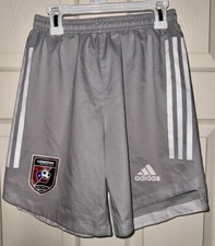 Adidas Aeroready Grey Lonestar Soccer Club Light Weight Athletic Short 13-14 YL