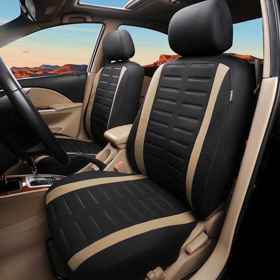 Universal Black Fabric Seat Covers For Vans & Trucks – 2+1 Easy Fit, Washable, Airbag Friendly, Water-Resistant