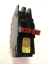 FPE Federal Pacific 20 Amp 2 Pole NC220 Stab-Lok Breaker Mini THIN NC 